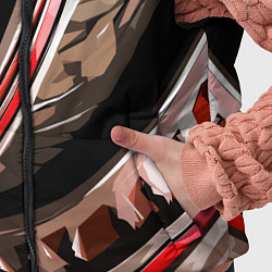 Детский жилет Волнистая чёрно-красная абстракция, цвет: 3D-светло-серый — фото 2