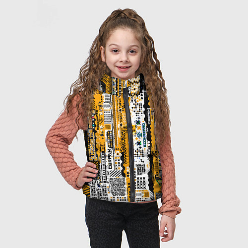 Детский жилет Cyberpunk pattern yellow / 3D-Светло-серый – фото 3
