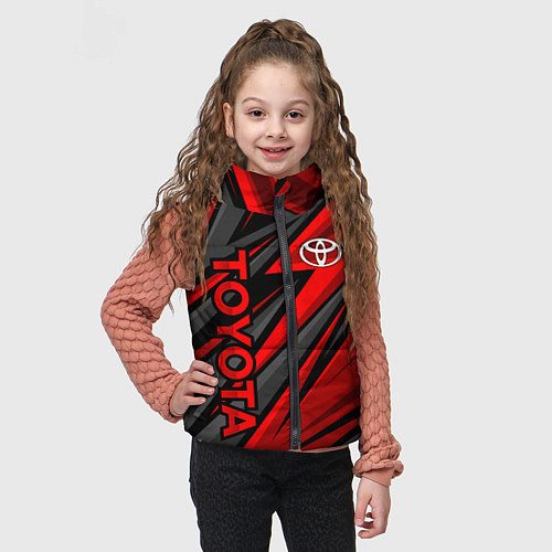 Детский жилет Toyota - красный спортивный / 3D-Светло-серый – фото 3