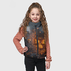 Детский жилет Череп - огонь, цвет: 3D-красный — фото 2