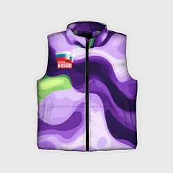 Детский жилет Фиолетовый камуфляж Россия, цвет: 3D-светло-серый
