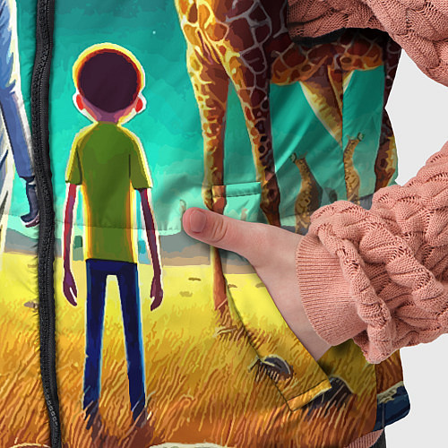 Детский жилет Рик и Морти на планете жирафов - нейроарт / 3D-Красный – фото 5