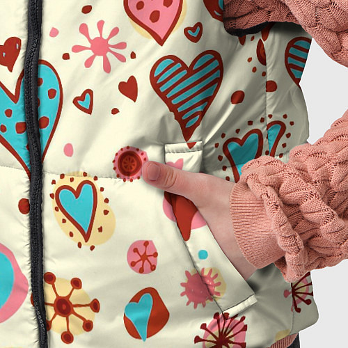 Детский жилет Цветные сердечки / 3D-Красный – фото 5