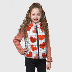 Детский жилет Сердца на бумаге, цвет: 3D-красный — фото 2