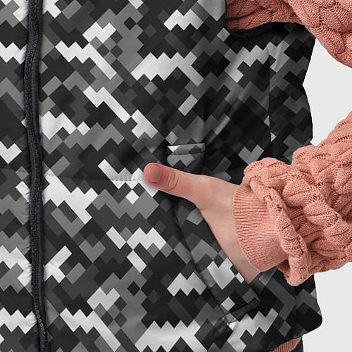 Детский жилет Серая пиксельная текстура / 3D-Красный – фото 5