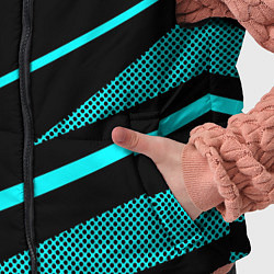 Детский жилет Чёрный с голубым полосы текстура, цвет: 3D-черный — фото 2