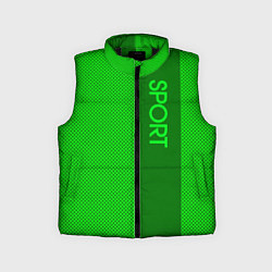 Детский жилет Sport зелёный с полосой, цвет: 3D-черный