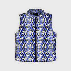 Детский жилет Киберпанк шестиугольники синие