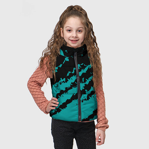 Детский жилет The color is black and light blue / 3D-Светло-серый – фото 3