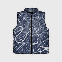 Детский жилет Карта Москвы - столица России, цвет: 3D-черный