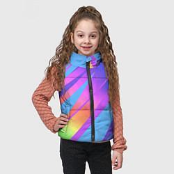 Детский жилет Нежный голубой с розовыми полосами, цвет: 3D-черный — фото 2