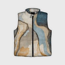 Детский жилет Абстракция с песком и водой, цвет: 3D-светло-серый