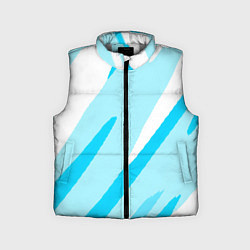 Детский жилет Белый с голубым абстракция