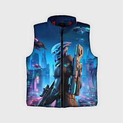 Детский жилет Mass Effect - neon glow fantastic, цвет: 3D-красный