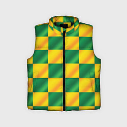 Детский жилет Желтый и зеленый геометрический паттерн