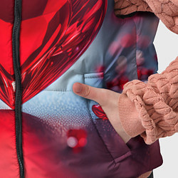 Детский жилет Хрустальное красное сердце на сером фоне с боке, цвет: 3D-красный — фото 2