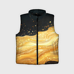 Детский жилет Золотистая материя на черном фоне