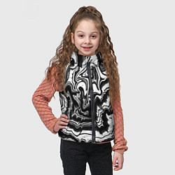 Детский жилет Закрученные волны - чб абстракция, цвет: 3D-черный — фото 2