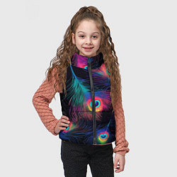 Детский жилет Павлиньи перья - разные оттенки, цвет: 3D-светло-серый — фото 2