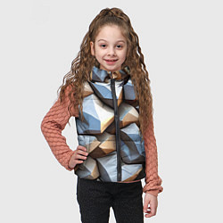 Детский жилет Каменно металлическая абстракция, цвет: 3D-красный — фото 2