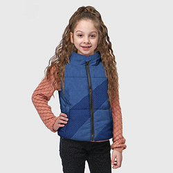 Детский жилет Синий текстурный с полосой, цвет: 3D-черный — фото 2