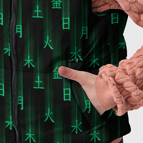 Детский жилет Паттерн с днями недели зелеными иероглифами / 3D-Красный – фото 5