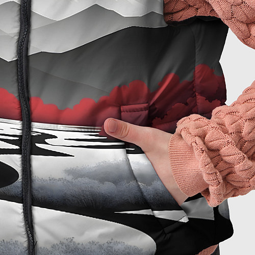 Детский жилет Белые горы и красные деревья / 3D-Красный – фото 5