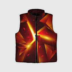 Детский жилет Трехмерный взрыв неоновых плит абстракция, цвет: 3D-черный