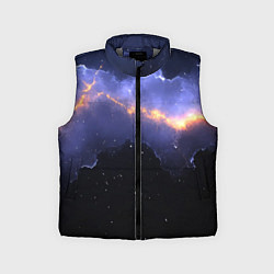 Детский жилет Молния в фиолетовом небе текстура, цвет: 3D-светло-серый