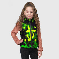 Детский жилет Doom кислотный снег в огне лого, цвет: 3D-черный — фото 2
