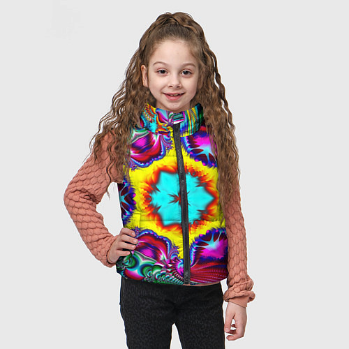 Детский жилет Абстракция узор фракталы / 3D-Светло-серый – фото 3