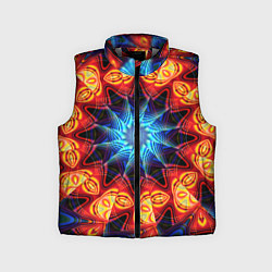 Детский жилет Фрактальная узорная абстракция, цвет: 3D-светло-серый