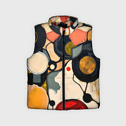 Детский жилет Абстракция с кругами и краской, цвет: 3D-красный