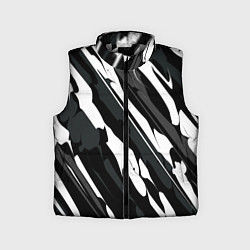 Детский жилет Разводы белым на черном, цвет: 3D-светло-серый