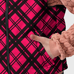 Детский жилет Чёрно-розовый крупная клетка, цвет: 3D-черный — фото 2