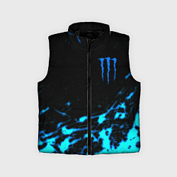 Детский жилет Monster energy голубые краски, цвет: 3D-черный