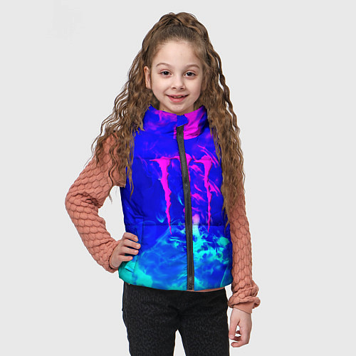 Детский жилет Monster energy дым неоновый / 3D-Светло-серый – фото 3