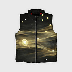 Детский жилет Золотистый свет на черной текстуре