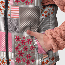 Детский жилет Розово-серые разноцветные лоскуты, цвет: 3D-черный — фото 2