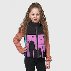 Детский жилет Стекающая краска текстура, цвет: 3D-черный — фото 2
