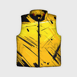 Детский жилет Желтая краска на черном фоне