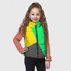 Детский жилет Жёлто-серо-зелёный трёхцветный, цвет: 3D-черный — фото 2