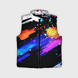 Детский жилет Разноцветные блестящие кляксы - текстура