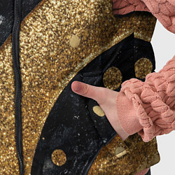 Детский жилет Выпуклая золотая текстура на черном, цвет: 3D-черный — фото 2