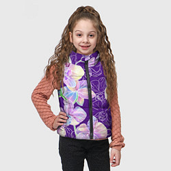Детский жилет Японские акварельные орхидеи, цвет: 3D-черный — фото 2