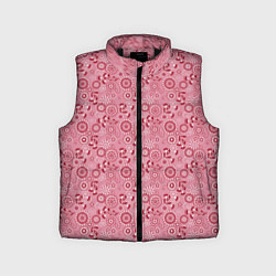 Детский жилет Красно белый деревенский узор ретро, цвет: 3D-черный