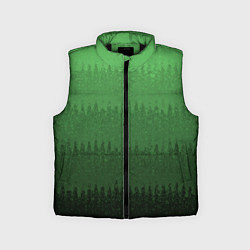 Детский жилет Зеленый градиент текстурные полосы