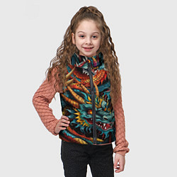 Детский жилет Татуировка дракона ирезуми, цвет: 3D-черный — фото 2