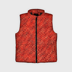 Детский жилет Морковный красный текстурированный узоры