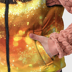 Детский жилет Черно-золотой фон текстуры с блеском, цвет: 3D-черный — фото 2